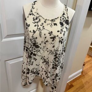 H&M Black and White Floral Tank Top